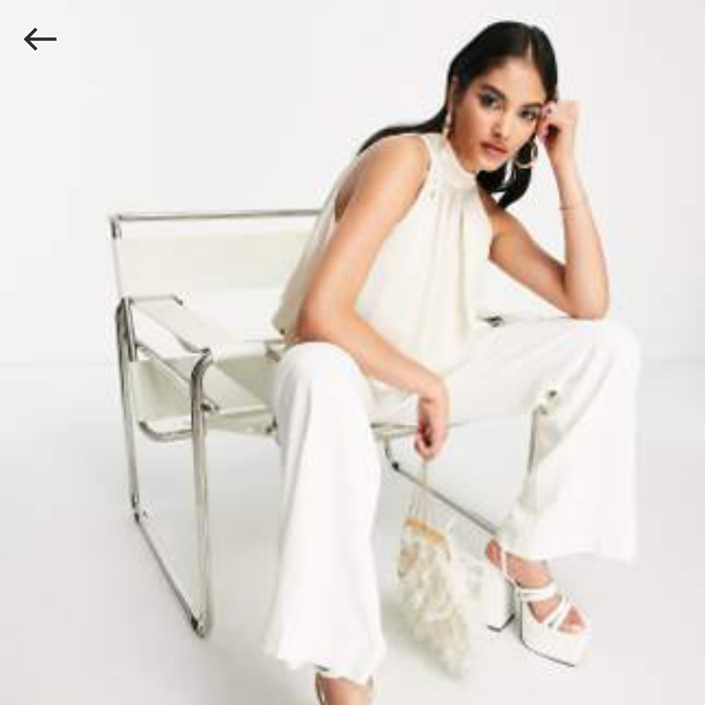 Pretty Lavish Cream Halter Top